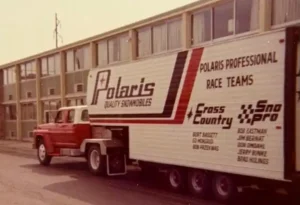 The Polaris factory cross-country race trailer and truck.