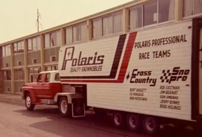 The Polaris factory cross-country race trailer and truck.